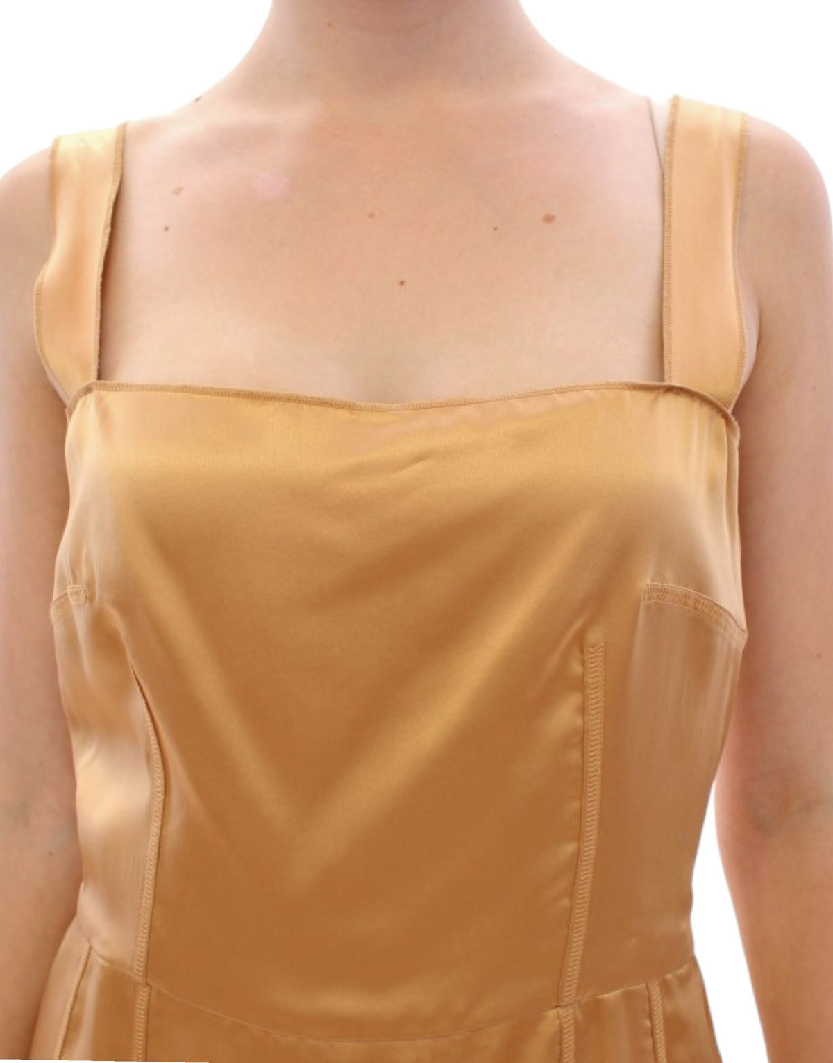 Robe fourreau en soie bronze de Dolce &amp; Gabbana