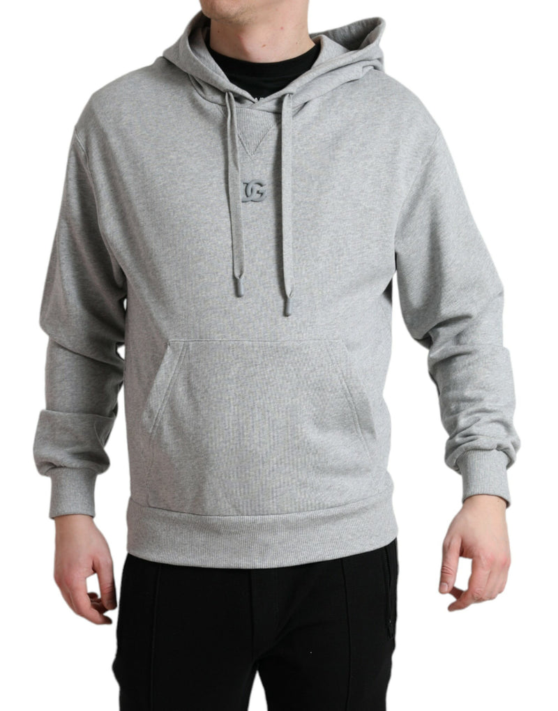 Dolce &amp; Gabbana grijze katoenen sweatshirt met capuchon en logo