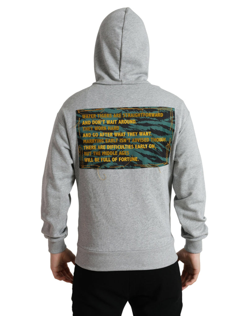 Dolce &amp; Gabbana grijze katoenen sweatshirt met capuchon en logo