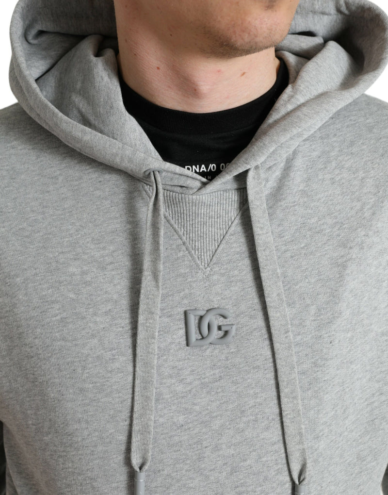 Dolce &amp; Gabbana grijze katoenen sweatshirt met capuchon en logo