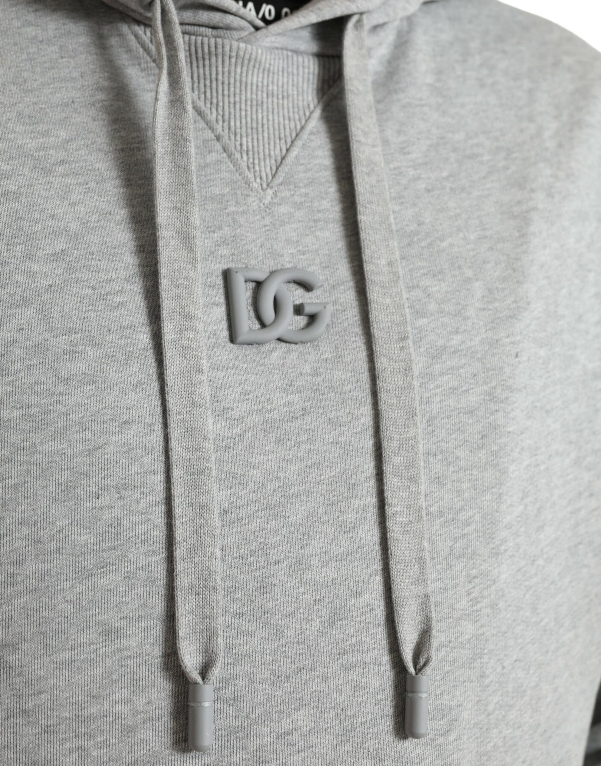 Sweat à capuche en coton gris avec logo Dolce &amp; Gabbana