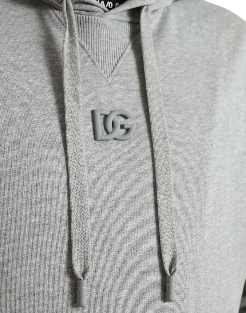 Dolce &amp; Gabbana grijze katoenen sweatshirt met capuchon en logo