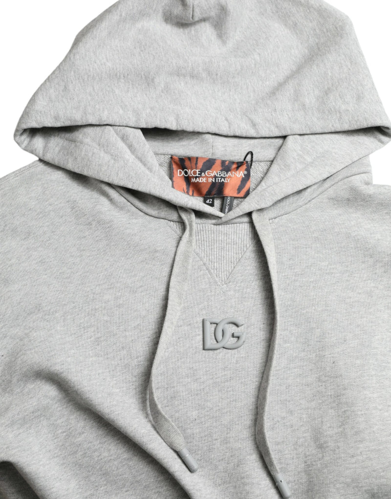 Dolce &amp; Gabbana grijze katoenen sweatshirt met capuchon en logo