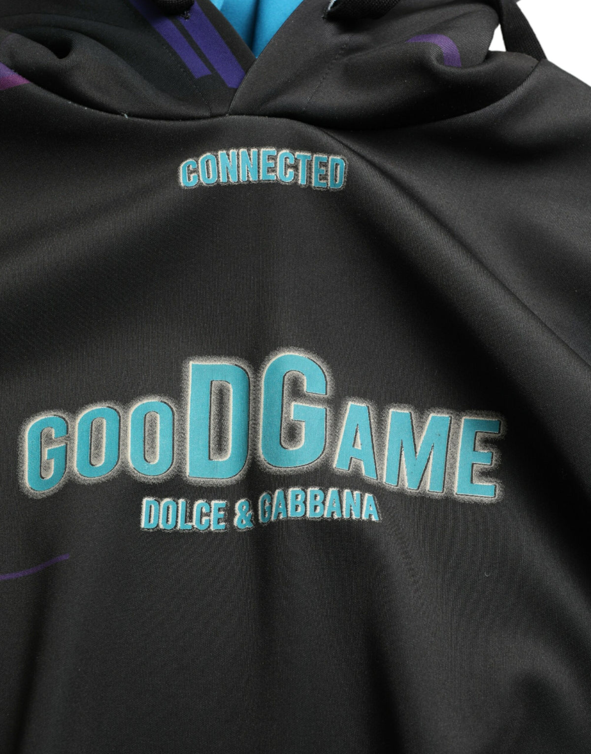 Sweat à capuche en jersey noir avec imprimé du logo Dolce &amp; Gabbana