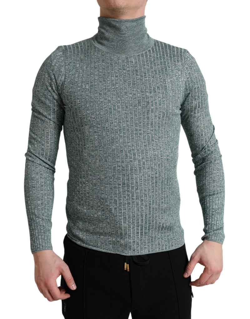 Pull col montant en polyester vert de Dolce &amp; Gabbana