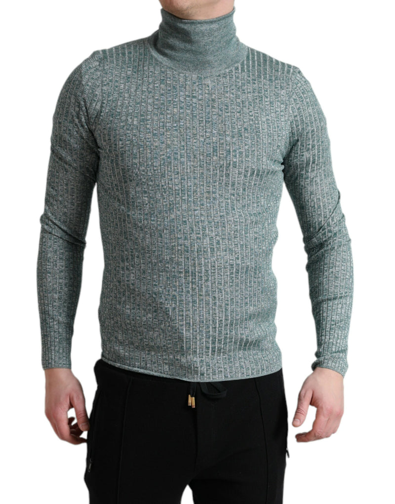 Pull col montant en polyester vert de Dolce &amp; Gabbana
