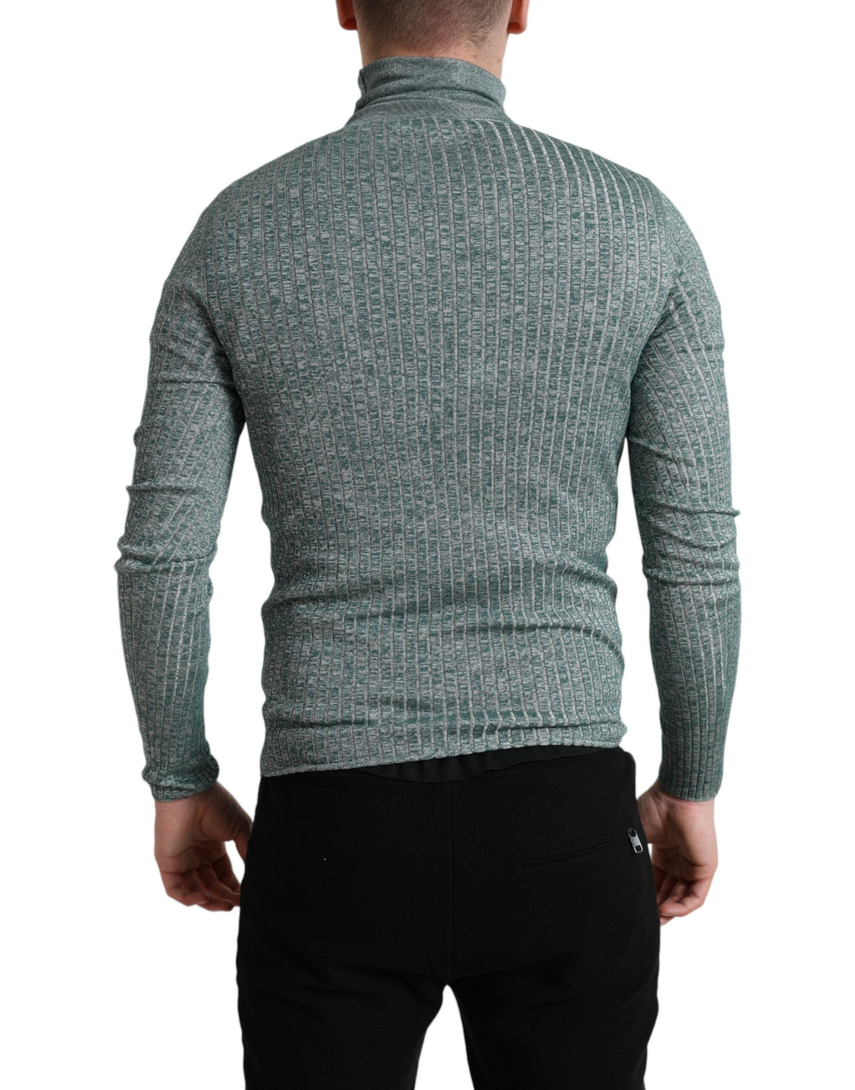 Pull col montant en polyester vert de Dolce &amp; Gabbana