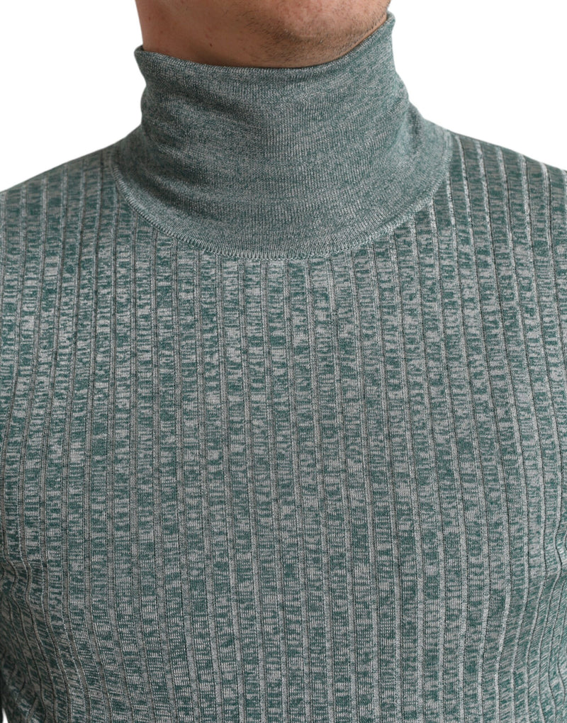 Pull col montant en polyester vert de Dolce &amp; Gabbana