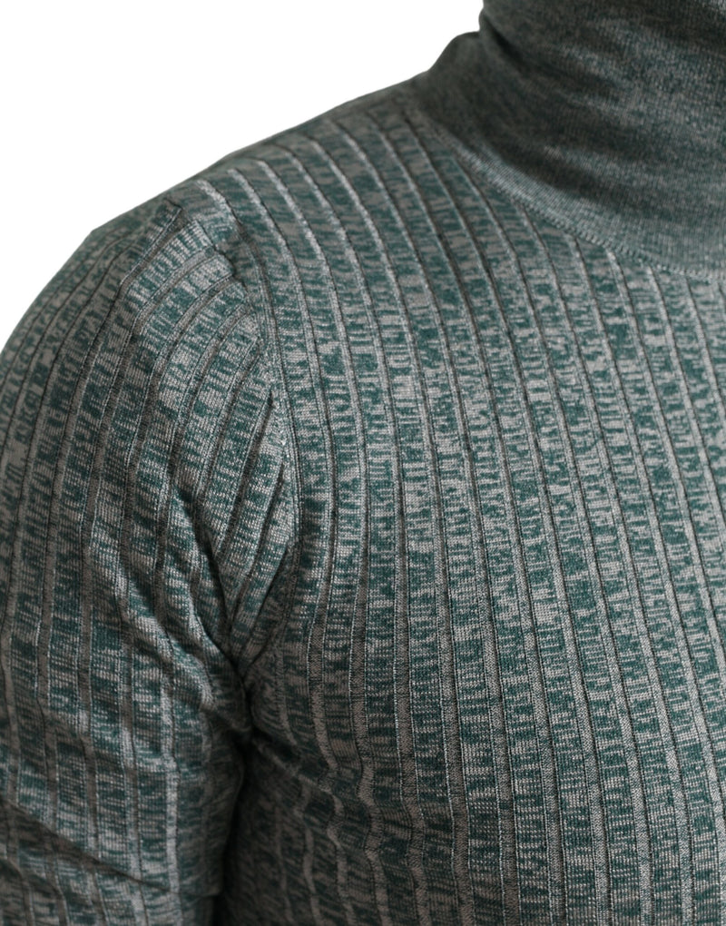 Pull col montant en polyester vert de Dolce &amp; Gabbana