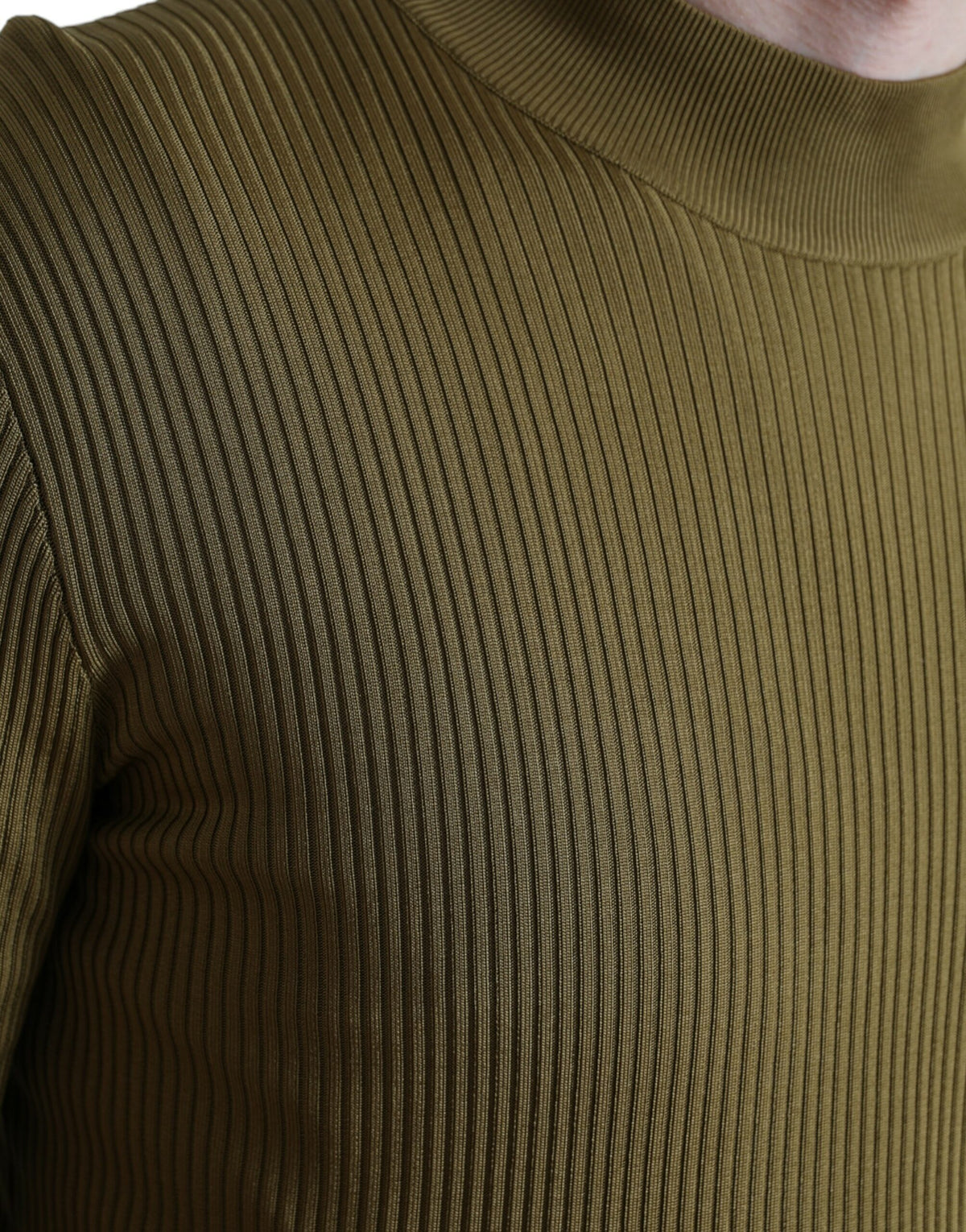 Pull en viscose à col rond vert armée de Dolce &amp; Gabbana