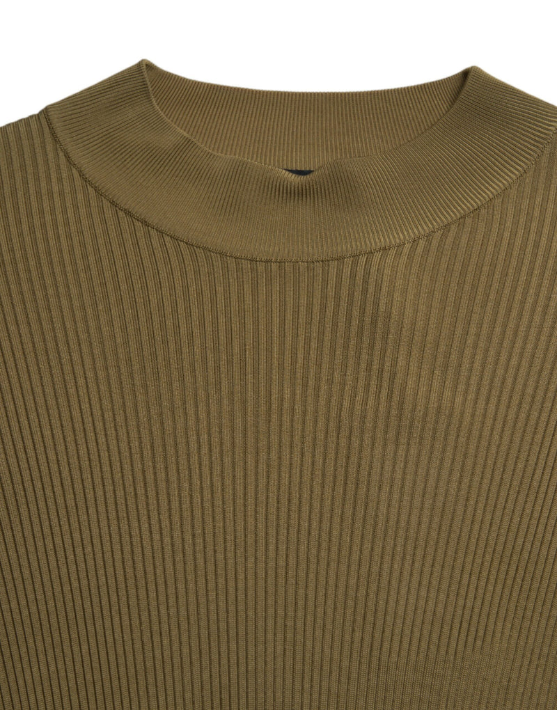 Pull en viscose à col rond vert armée de Dolce &amp; Gabbana