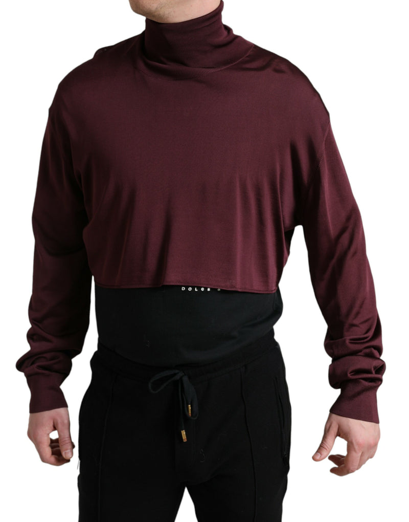 Pull col montant en viscose bordeaux de Dolce &amp; Gabbana