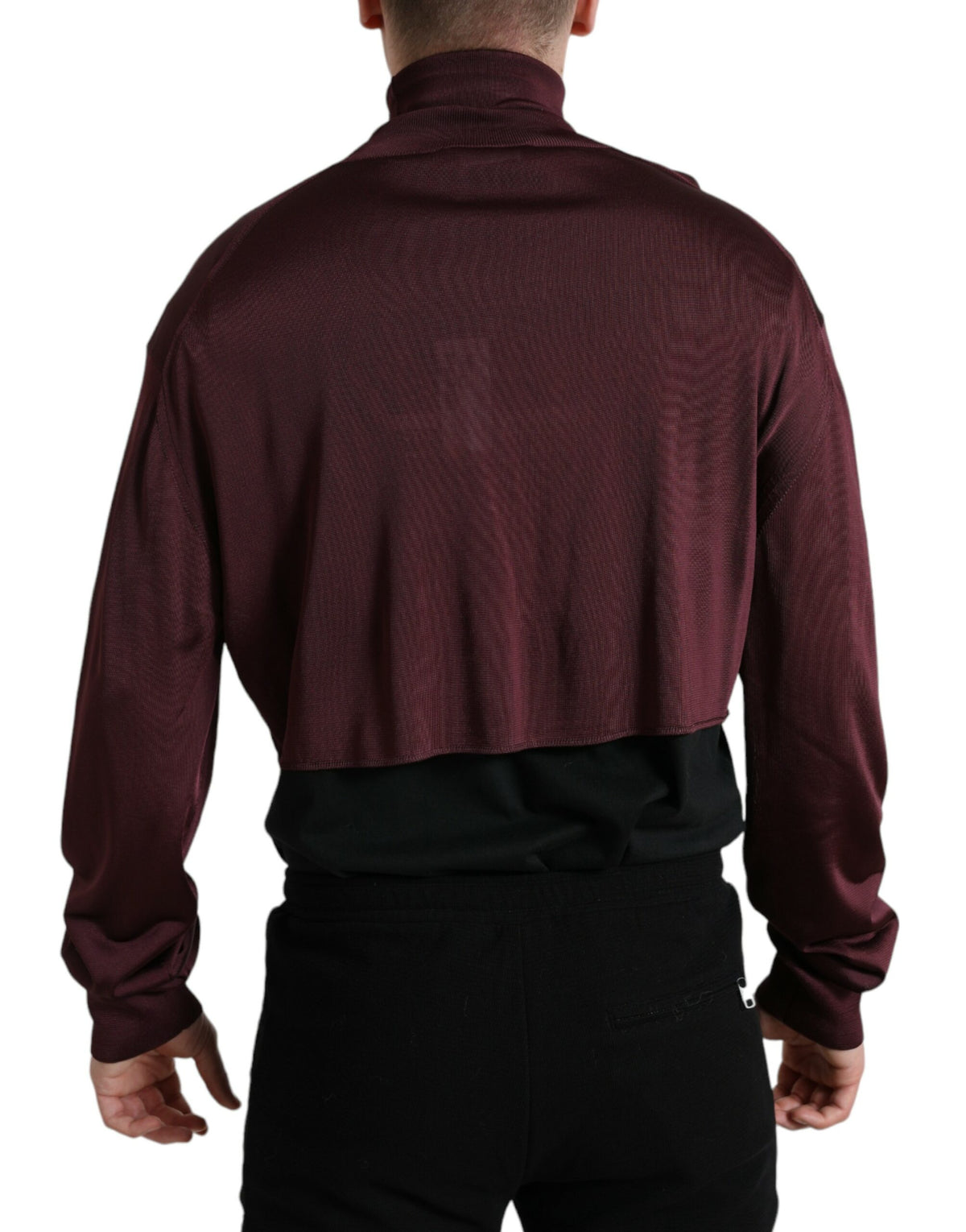 Pull col montant en viscose bordeaux de Dolce &amp; Gabbana