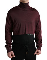 Pull col montant en viscose bordeaux de Dolce &amp; Gabbana