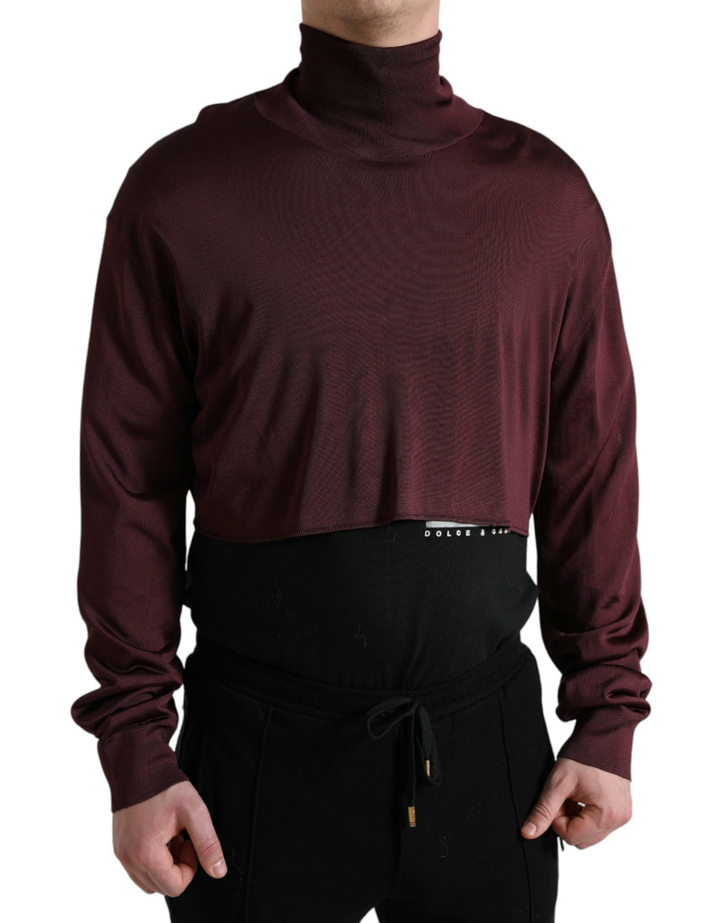 Pull col montant en viscose bordeaux de Dolce &amp; Gabbana