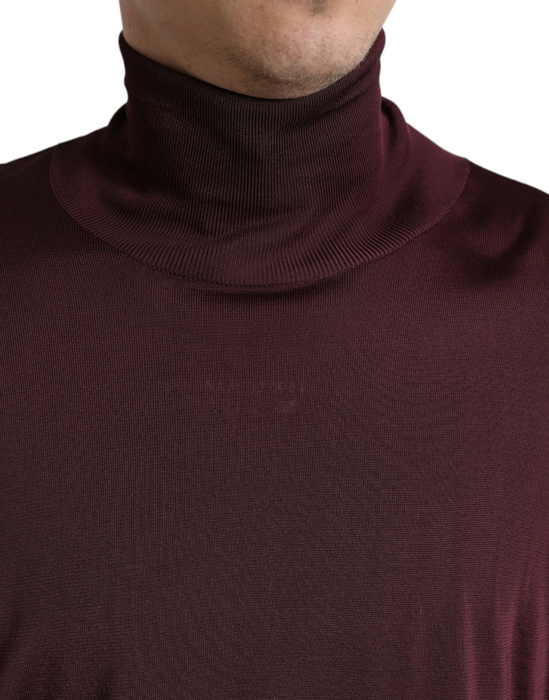 Pull col montant en viscose bordeaux de Dolce &amp; Gabbana