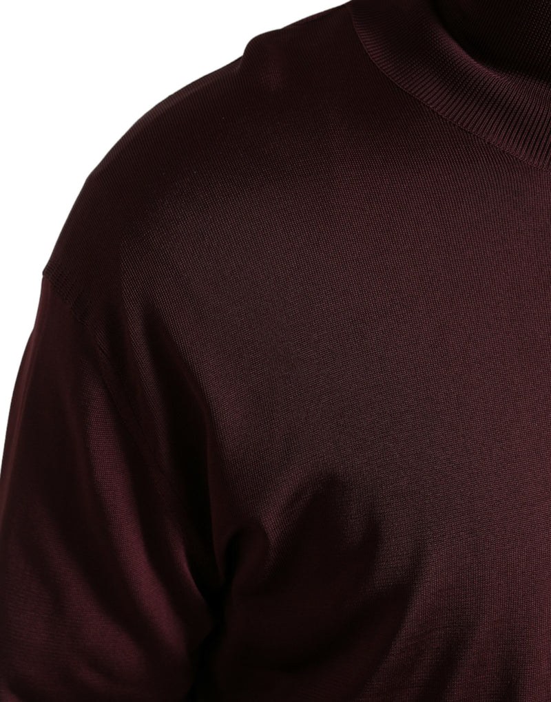 Pull col montant en viscose bordeaux de Dolce &amp; Gabbana