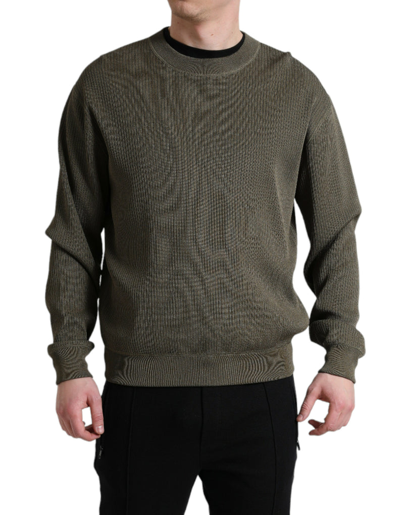 Pull en viscose vert à col rond pour homme de Dolce &amp; Gabbana
