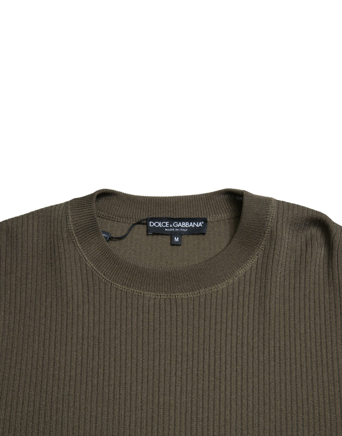 Pull en viscose vert à col rond pour homme de Dolce &amp; Gabbana