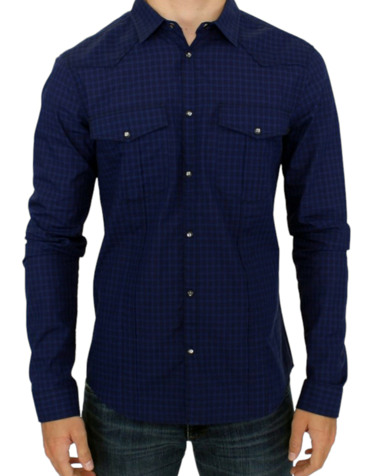 Chemise en coton à carreaux bleus de Costume National
