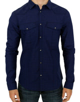 Chemise en coton à carreaux bleus de Costume National