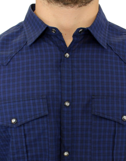 Chemise en coton à carreaux bleus de Costume National