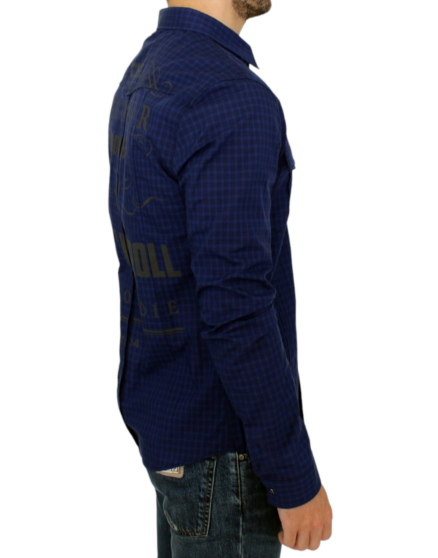 Chemise en coton à carreaux bleus de Costume National