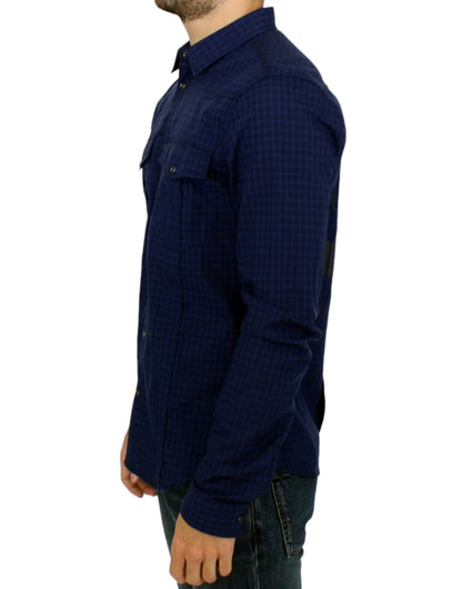 Chemise en coton à carreaux bleus de Costume National