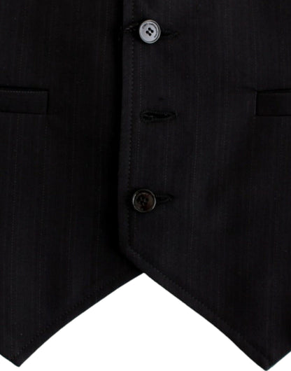 Gilet décontracté en coton rayé noir de Costume National