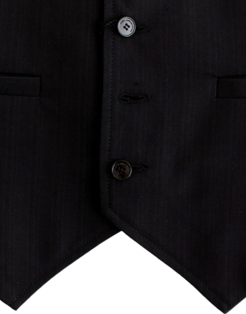 Gilet décontracté en coton rayé noir de Costume National