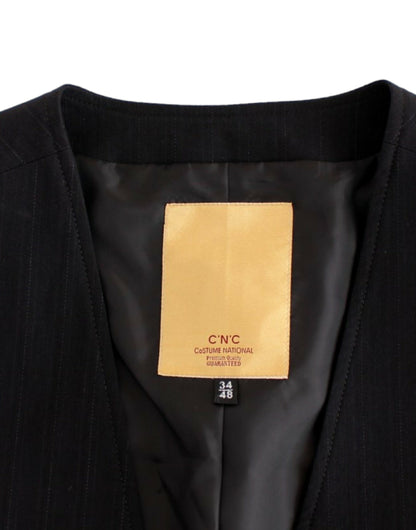 Gilet décontracté en coton rayé noir de Costume National