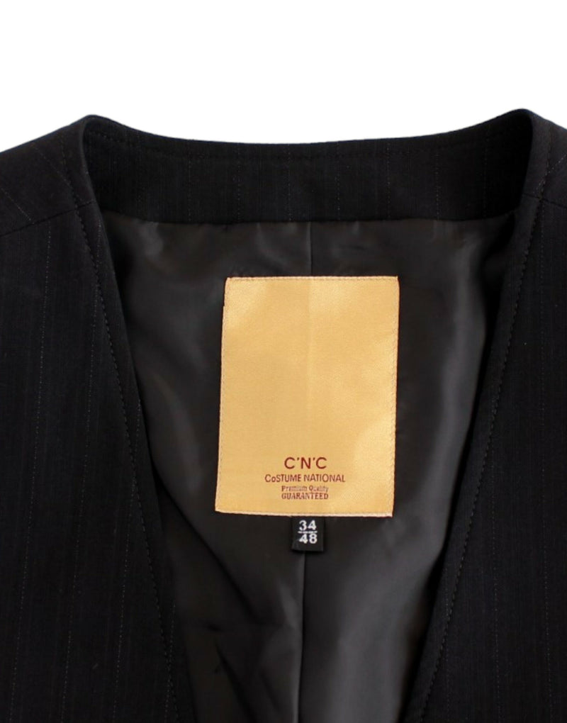 Gilet décontracté en coton rayé noir de Costume National
