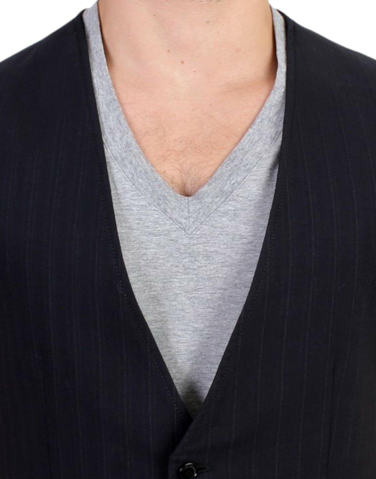 Gilet décontracté en coton rayé noir de Costume National