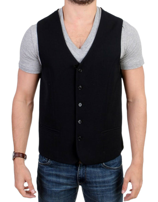 Gilet décontracté en mélange de laine noir de Costume National