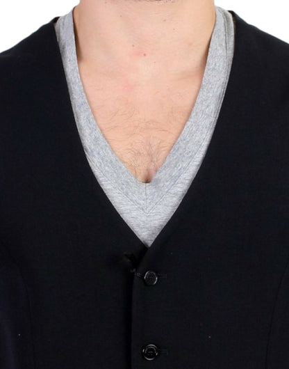 Gilet décontracté en mélange de laine noir de Costume National