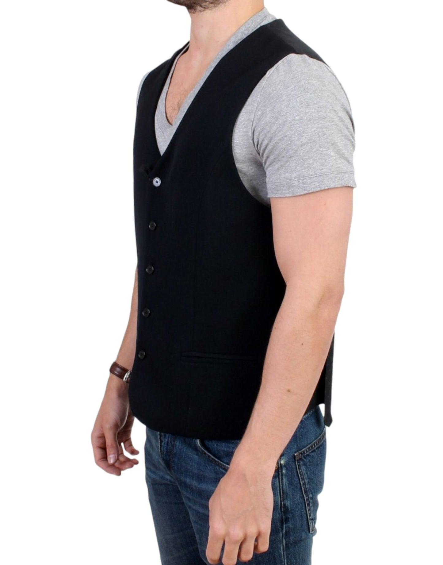 Gilet décontracté en mélange de laine noir de Costume National