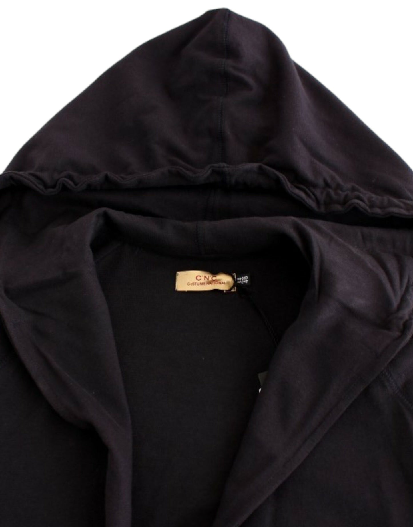 Costume National Pull en coton bleu à capuche