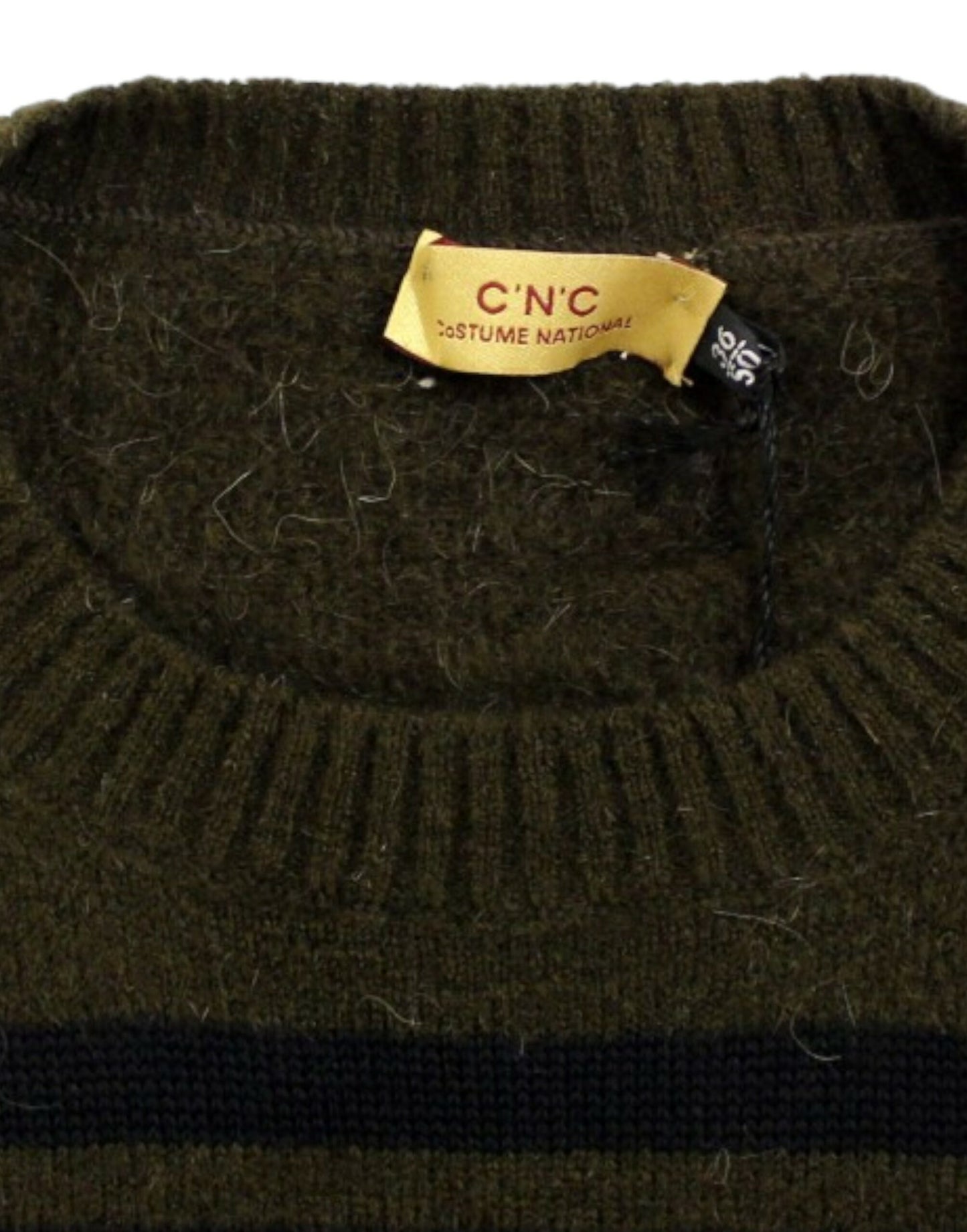 Pull col rond rayé marron de Costume National
