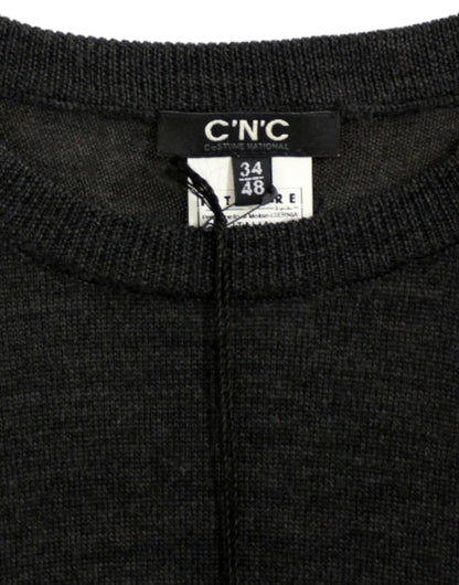 Pull en tricot à col rond gris de Costume National