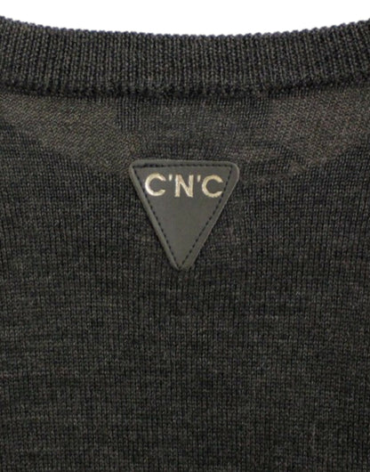 Pull en tricot à col rond gris de Costume National