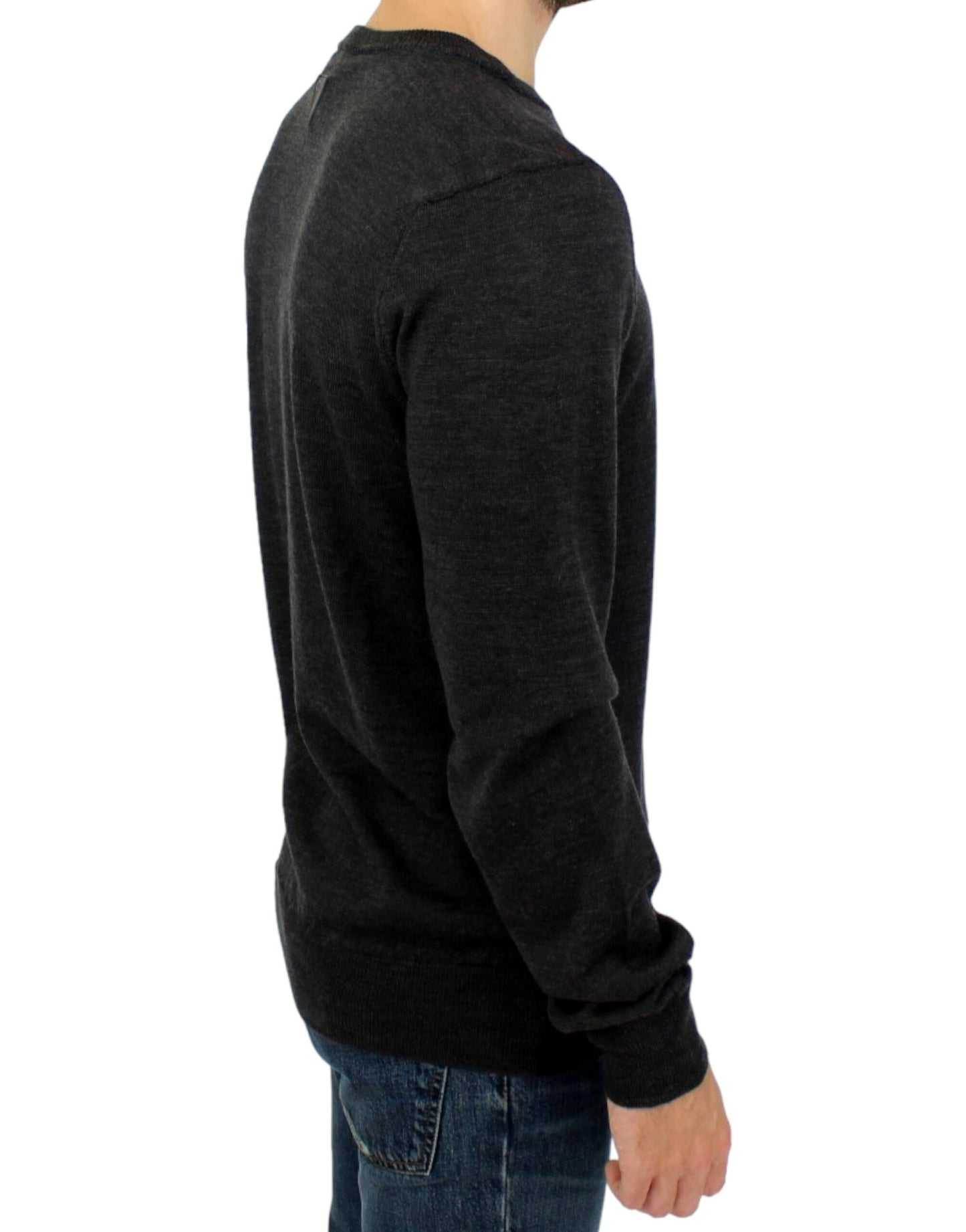 Pull en tricot à col rond gris de Costume National