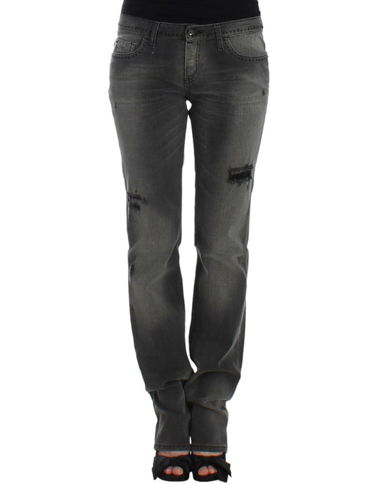 Costume National, jeans gris à jambes droites