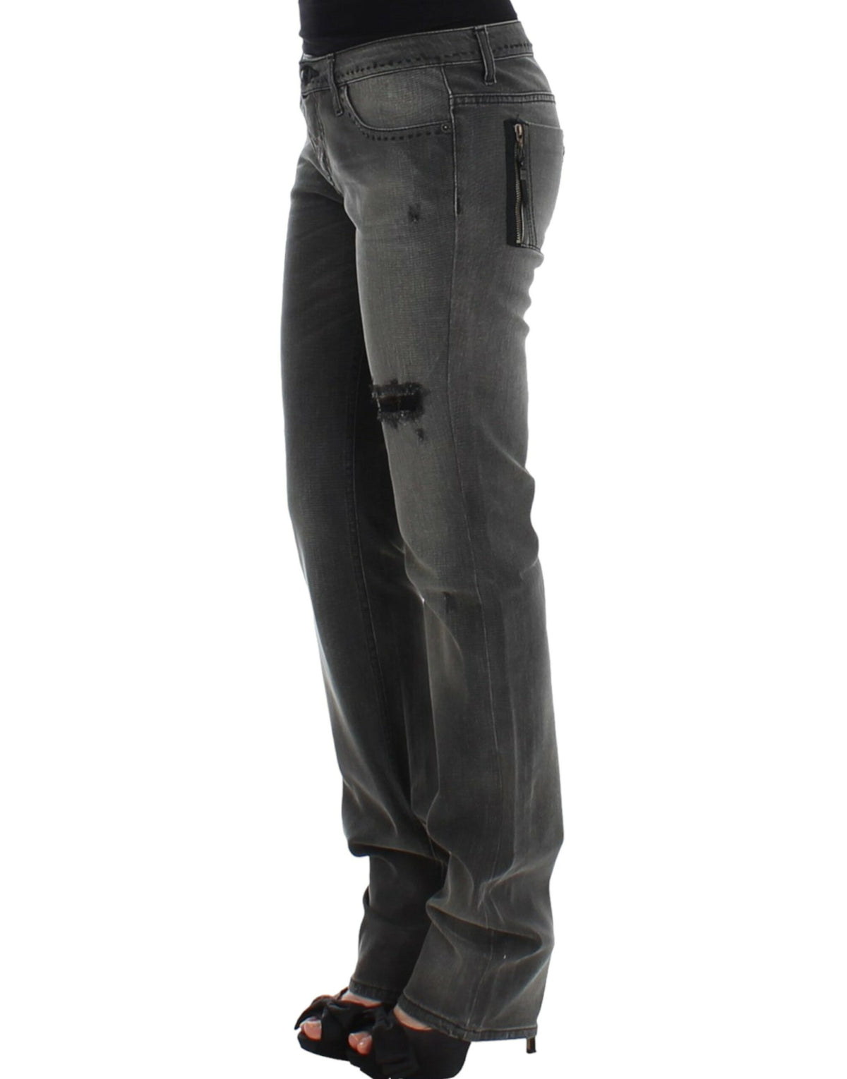 Costume National, jeans gris à jambes droites