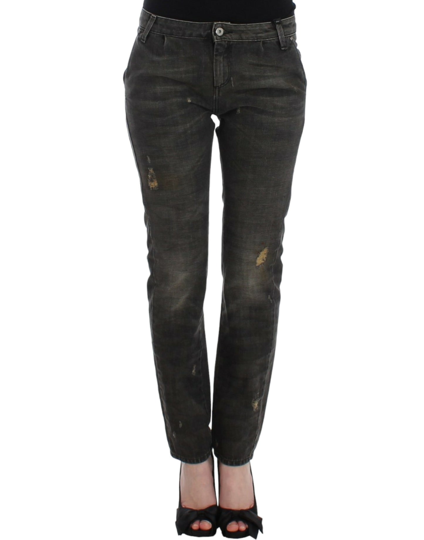 Costume National, jeans gris délavés