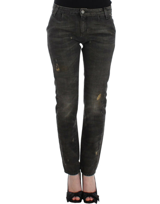 Costume National, jeans gris délavés