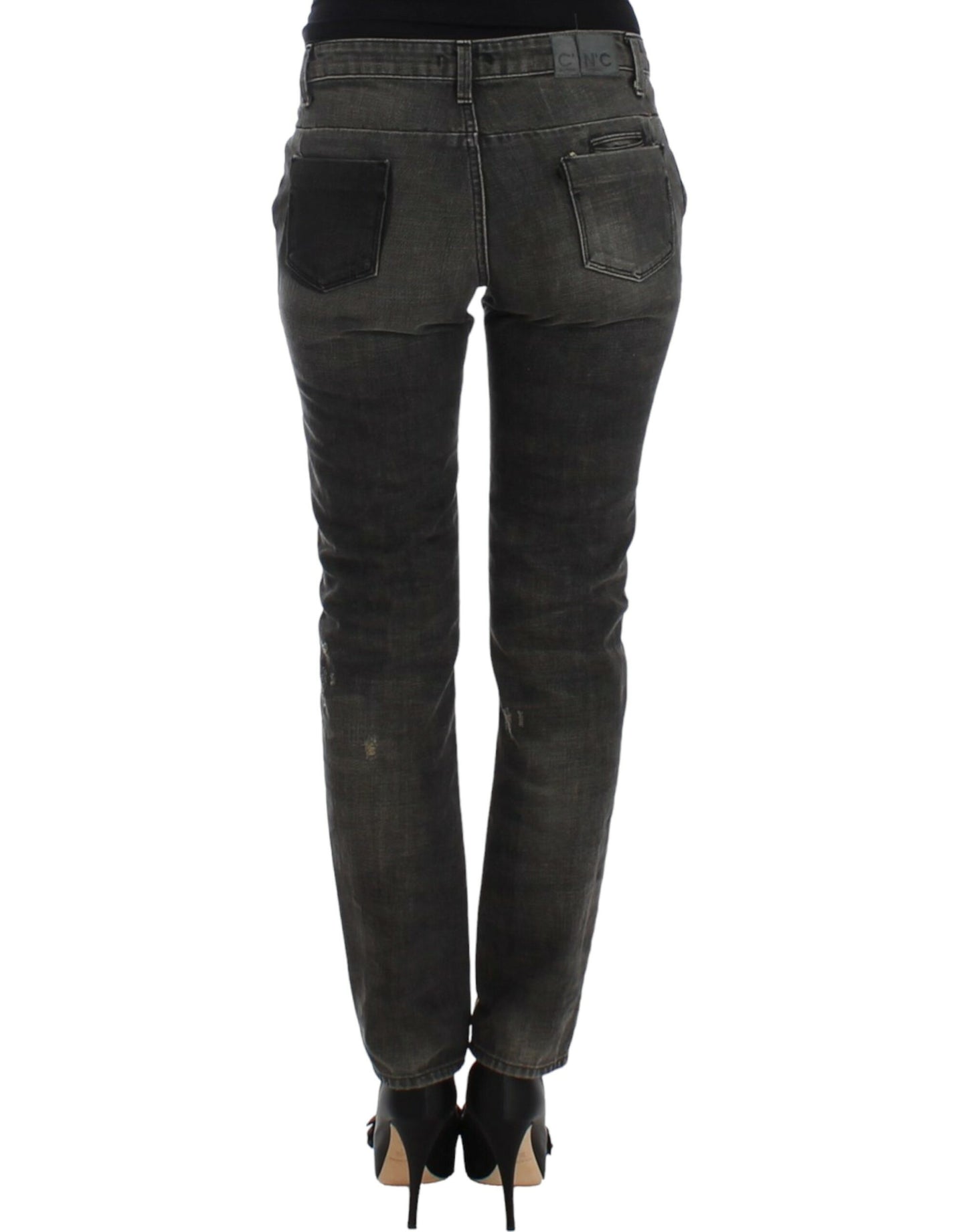 Costume National, jeans gris délavés