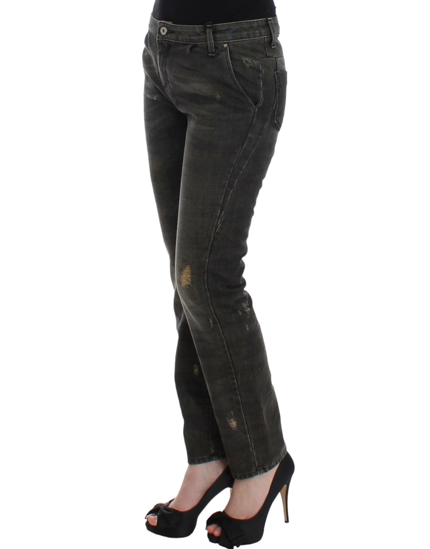 Costume National, jeans gris délavés