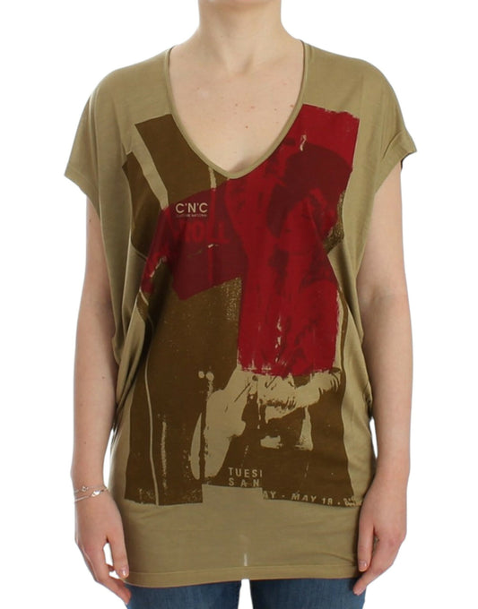T-shirt à manches courtes à imprimé vert de Costume National