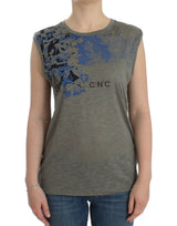 T-shirt sans manches gris à imprimé de la marque Costume National.