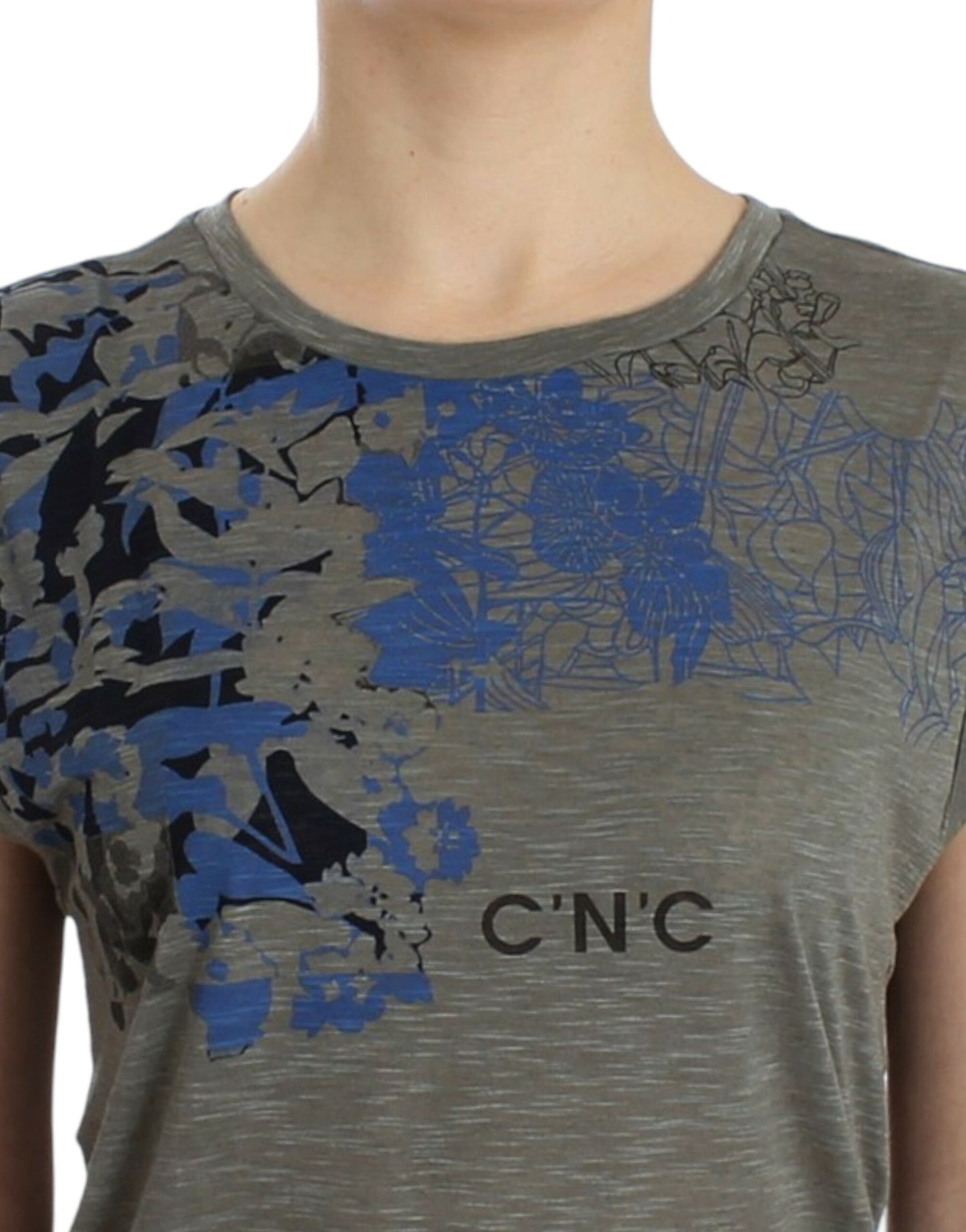 T-shirt sans manches gris à imprimé de la marque Costume National.